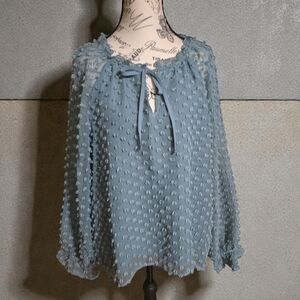 Cupio Textured Teal Blouse‎